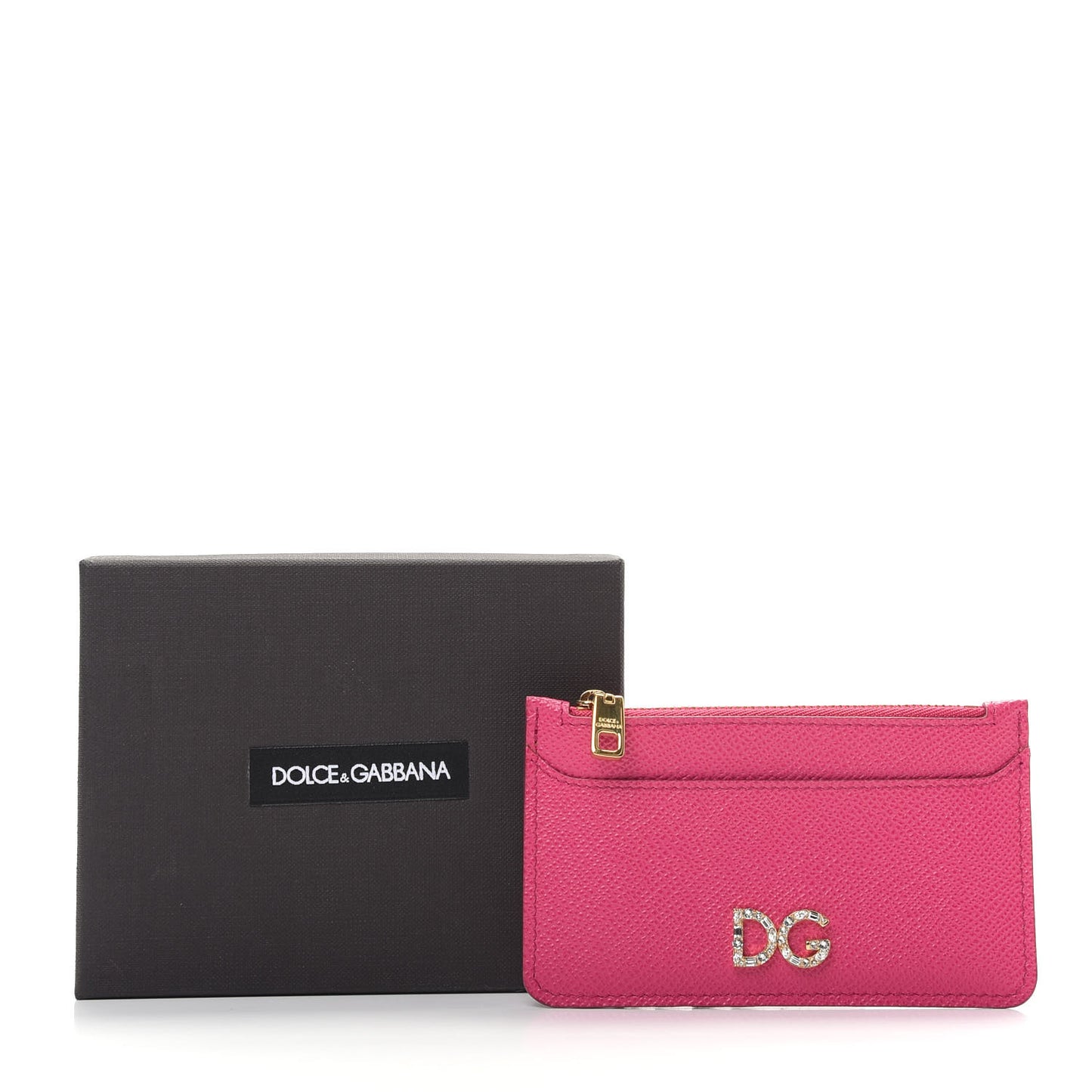 Dauphine Embellished Logo Zip Card Holder Pink