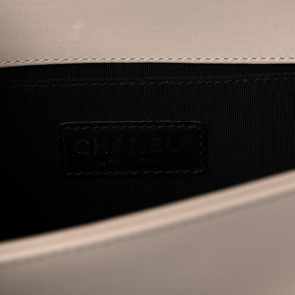 Chanel Calfskin Chevron Chain Medium Boy Flap Beige 5 of 8