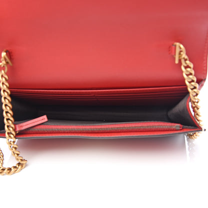 Gucci Calfskin Queen Margaret Chain Wallet Blue Agata Hibiscus Red Mystic White 5 of 10