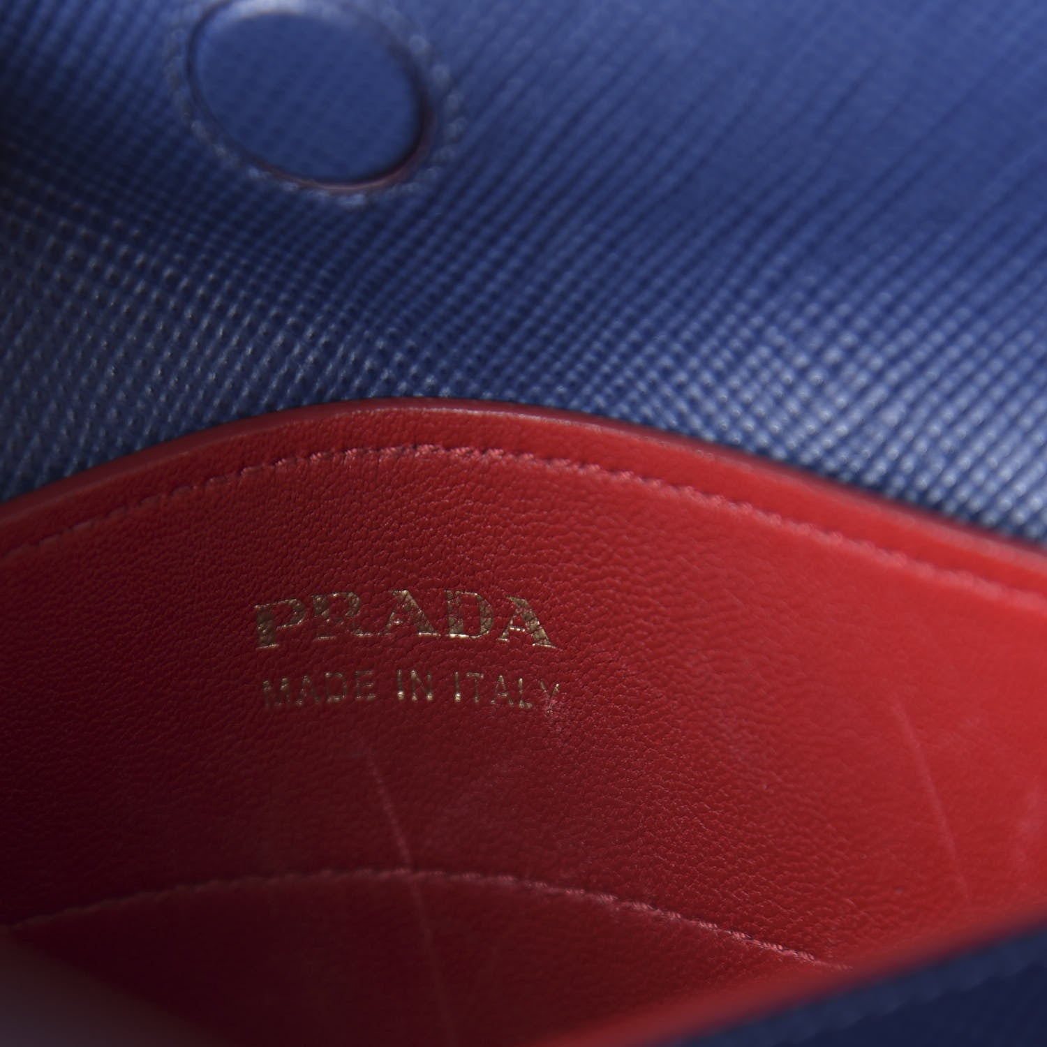 Prada Saffiano Cuir Small Double Bag Ink Blue Fire Engine Red 8 of 9