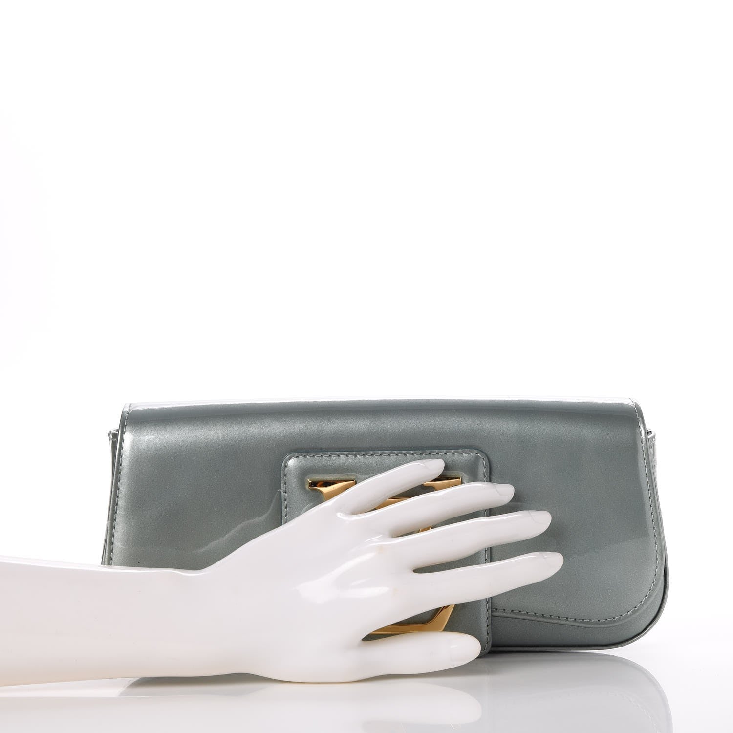 Louis Vuitton Patent Sobe Clutch Givre 2 of 7