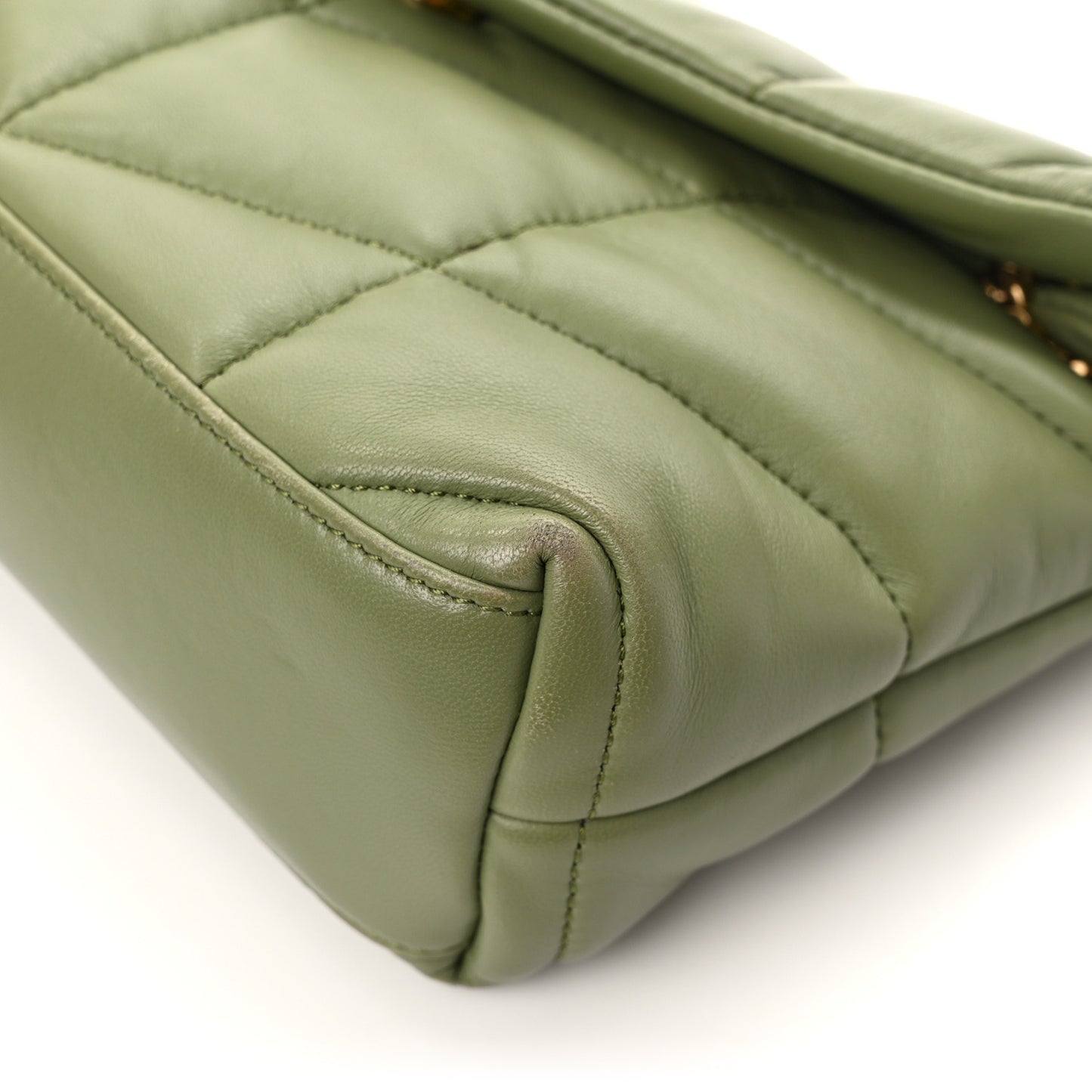 Lambskin Quilted Toy Loulou Puffer Monogram Chain Satchel Light Pistache