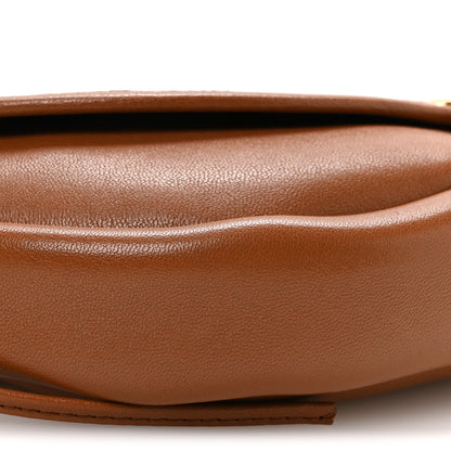 Celine Shiny Lambskin Soft Triomphe Little Half Moon Bag Soft Tan 10 of 11
