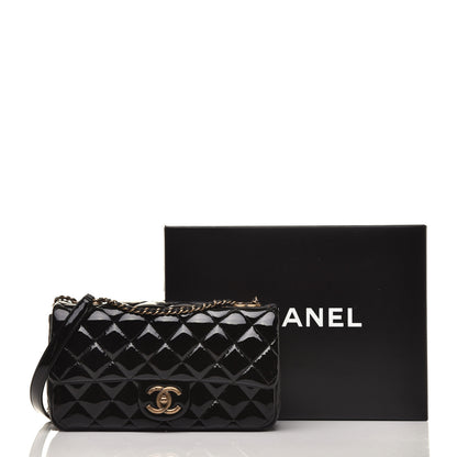 Chanel Patent Goatskin Quilted Medium CC Eyelet Flap Black 9 of 9