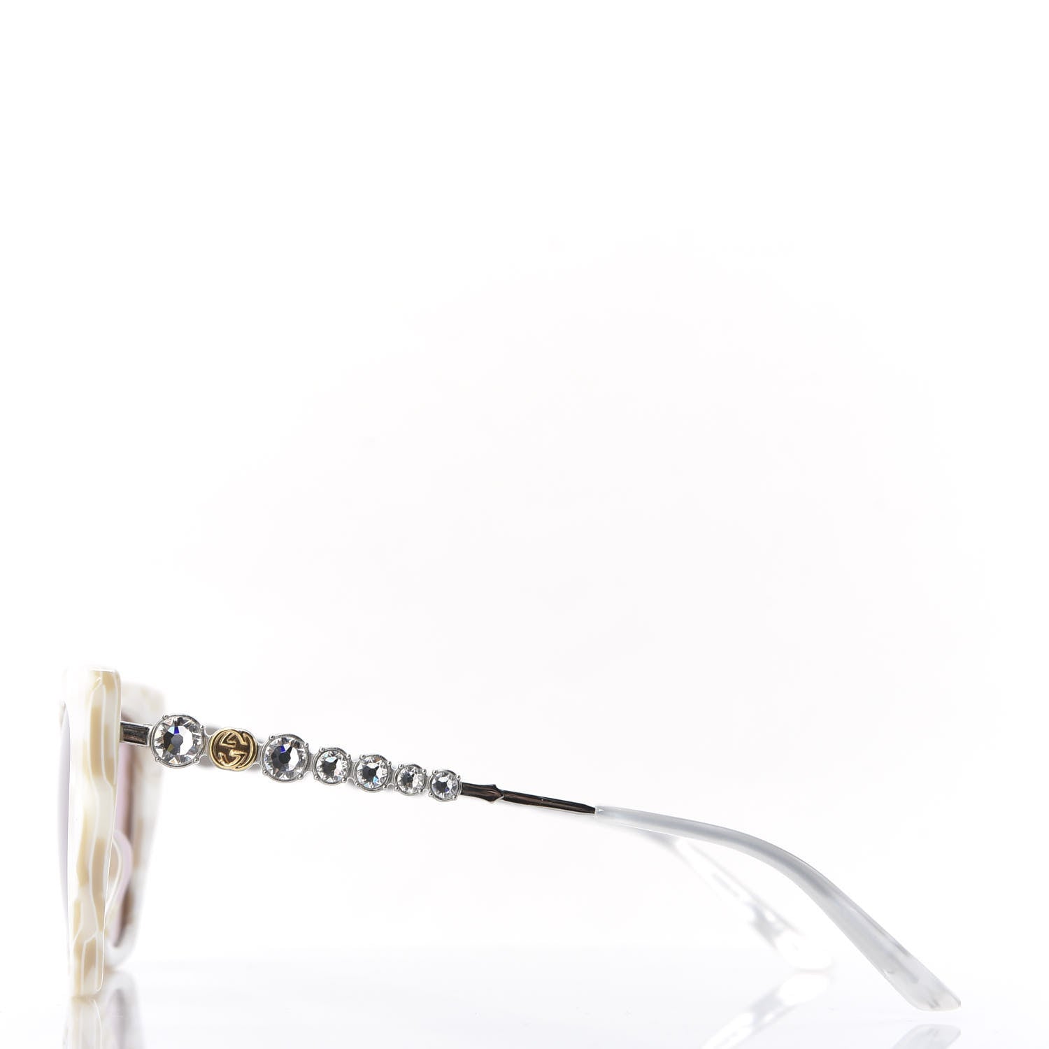 Gucci Crystal Embellished Cat Eye GG0641S Sunglasses White 2 of 7