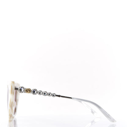 Gucci Crystal Embellished Cat Eye GG0641S Sunglasses White 2 of 7