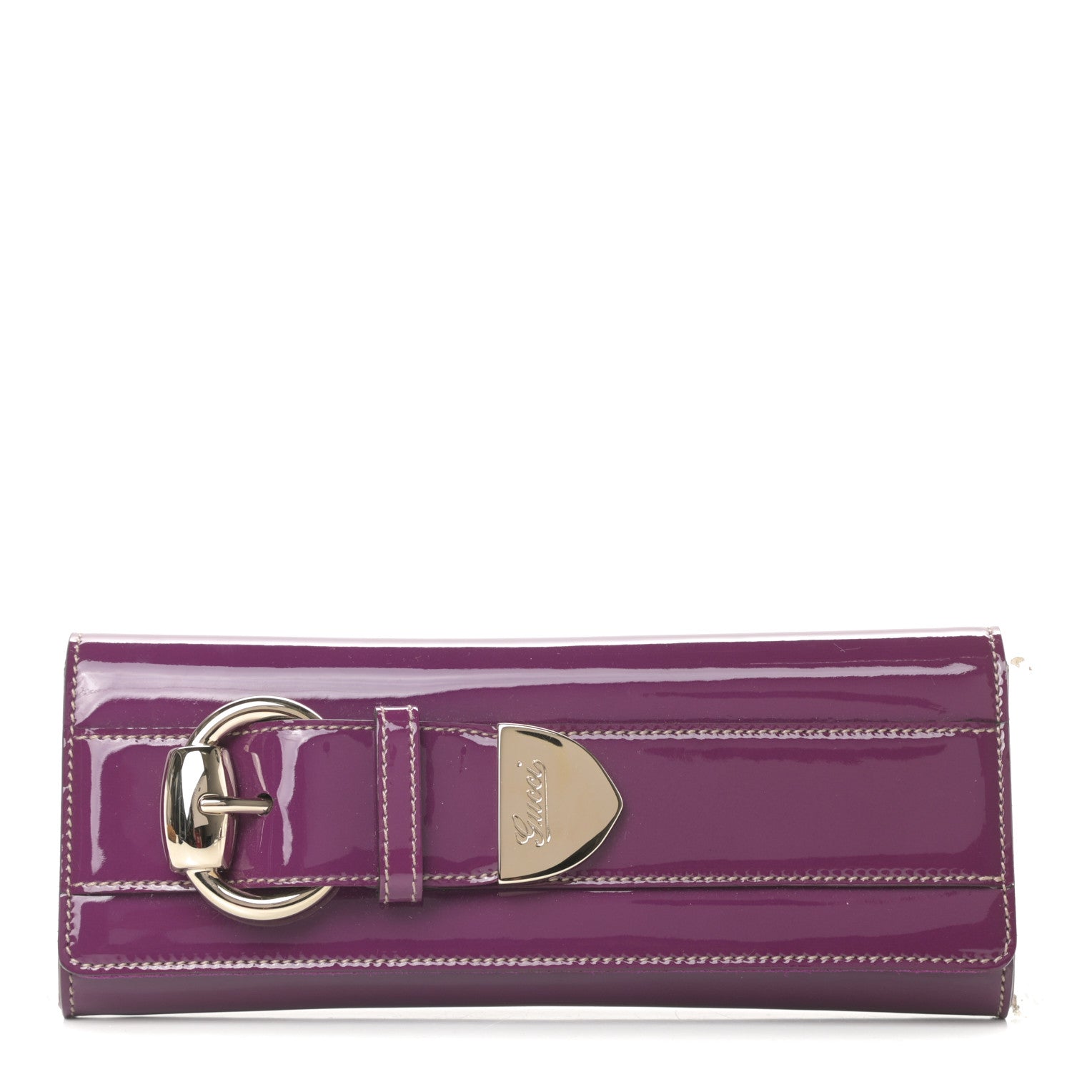 Gucci Patent Romy Clutch Purple 1 of 7