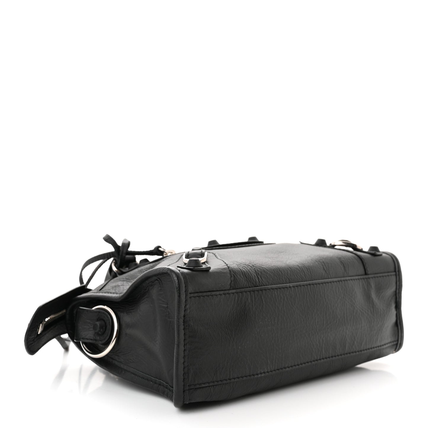 Matte Goatskin Rubber Covered Classic Hardware Mini City Black