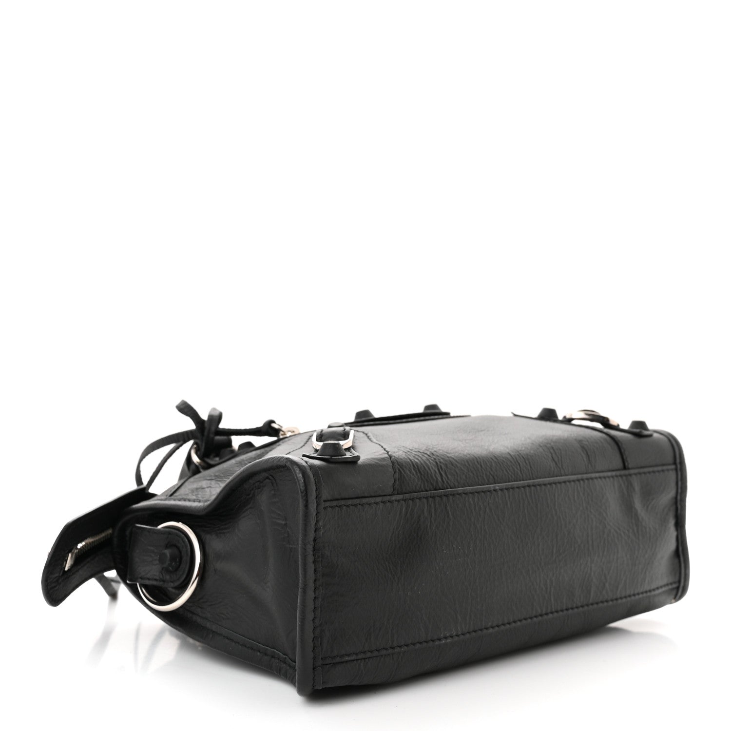 Balenciaga Matte Goatskin Rubber Covered Classic Hardware Mini City Black 4 of 11