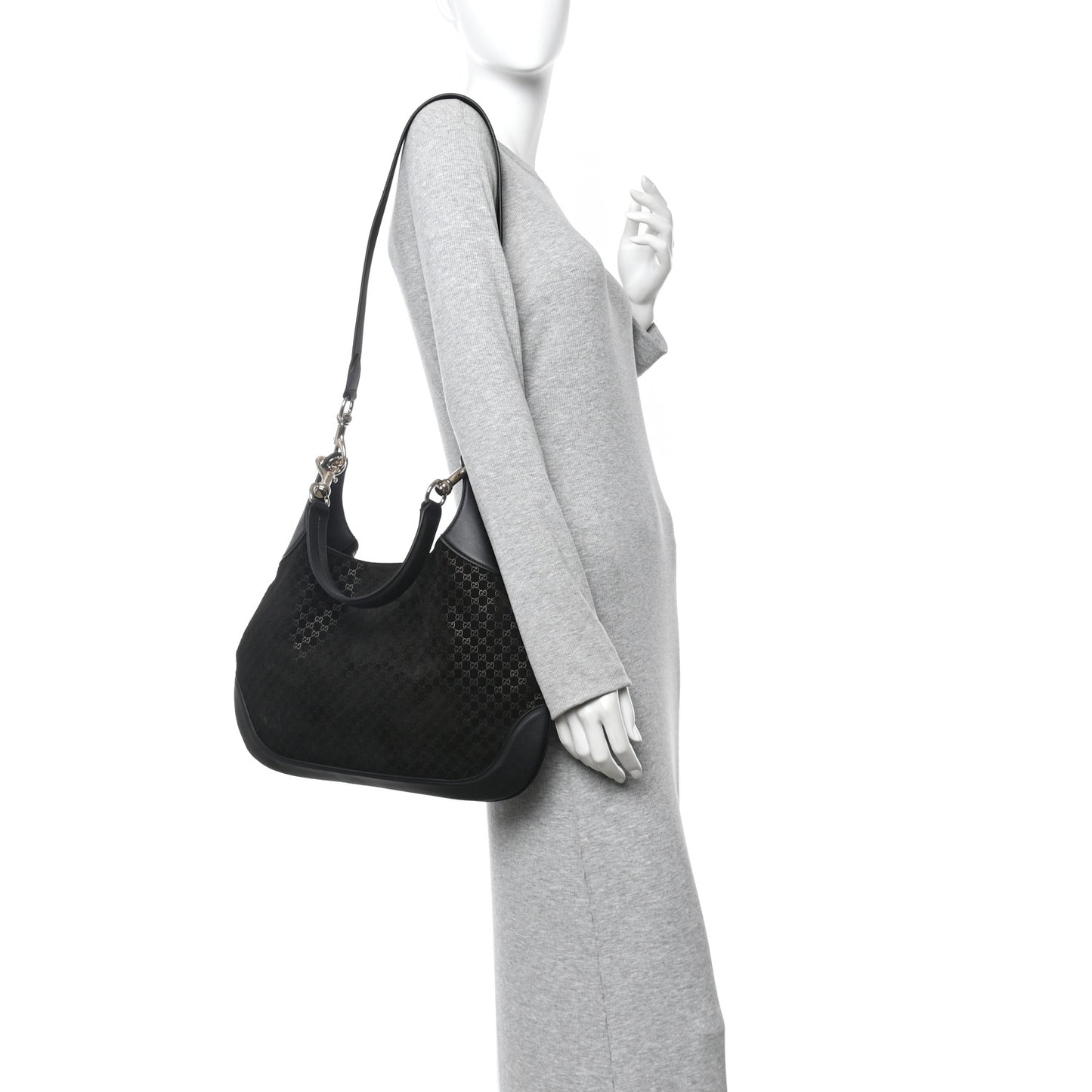 Suede Micro GG Calfskin B Medium Shoulder Bag  Arabella Black