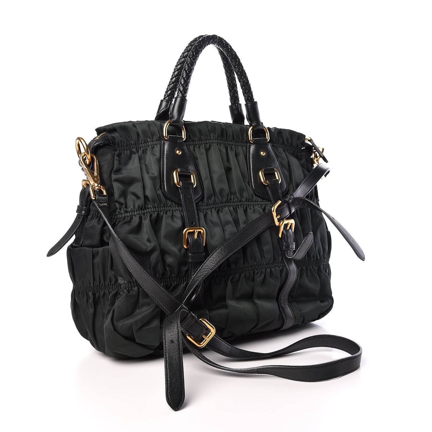 Tessuto Nylon Dressy Gaufre Tote Military Green