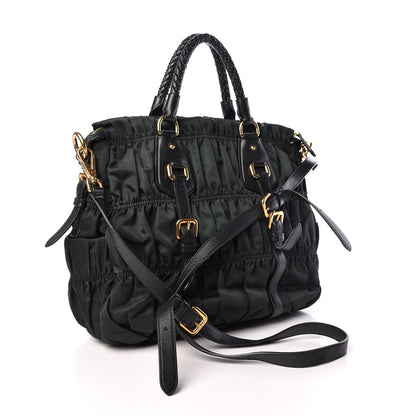 Prada Tessuto Nylon Dressy Gaufre Tote Military Green 4 of 12