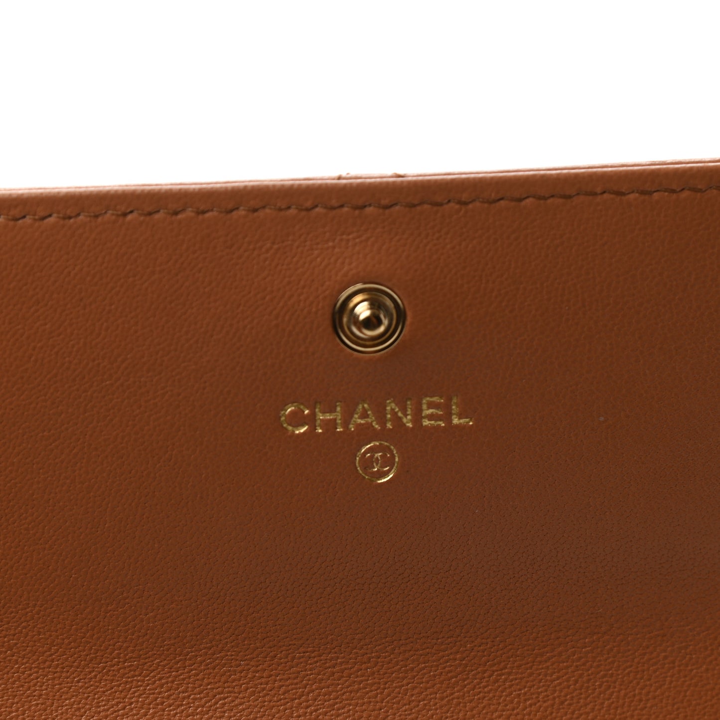 Lambskin Quilted Chanel 19 Flap Wallet Brown