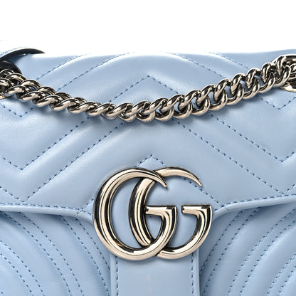 Gucci Calfskin Matelasse Mini GG Marmont Shoulder Bag Porcelain Light Blue 8 of 10