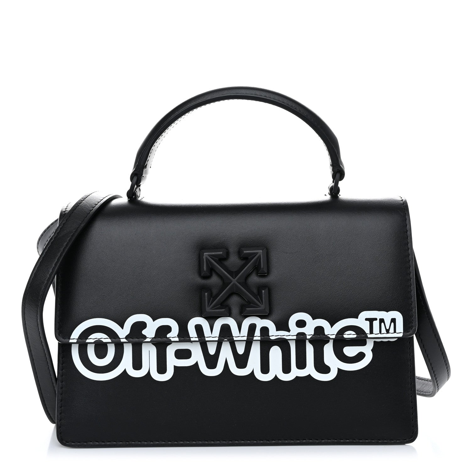 Off-White Calfskin Jitney 1.4 Shoulder Bag Black 1 of 9