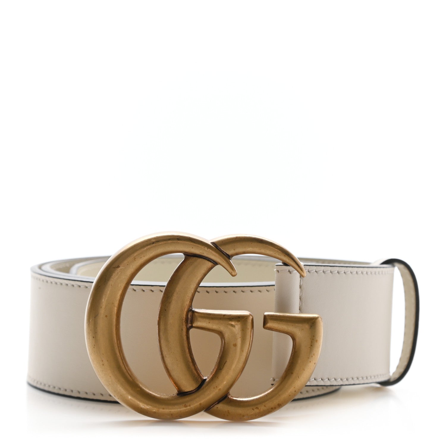 Gucci Calfskin Double G 40mm Belt 80 32 Mystic White 1 of 6