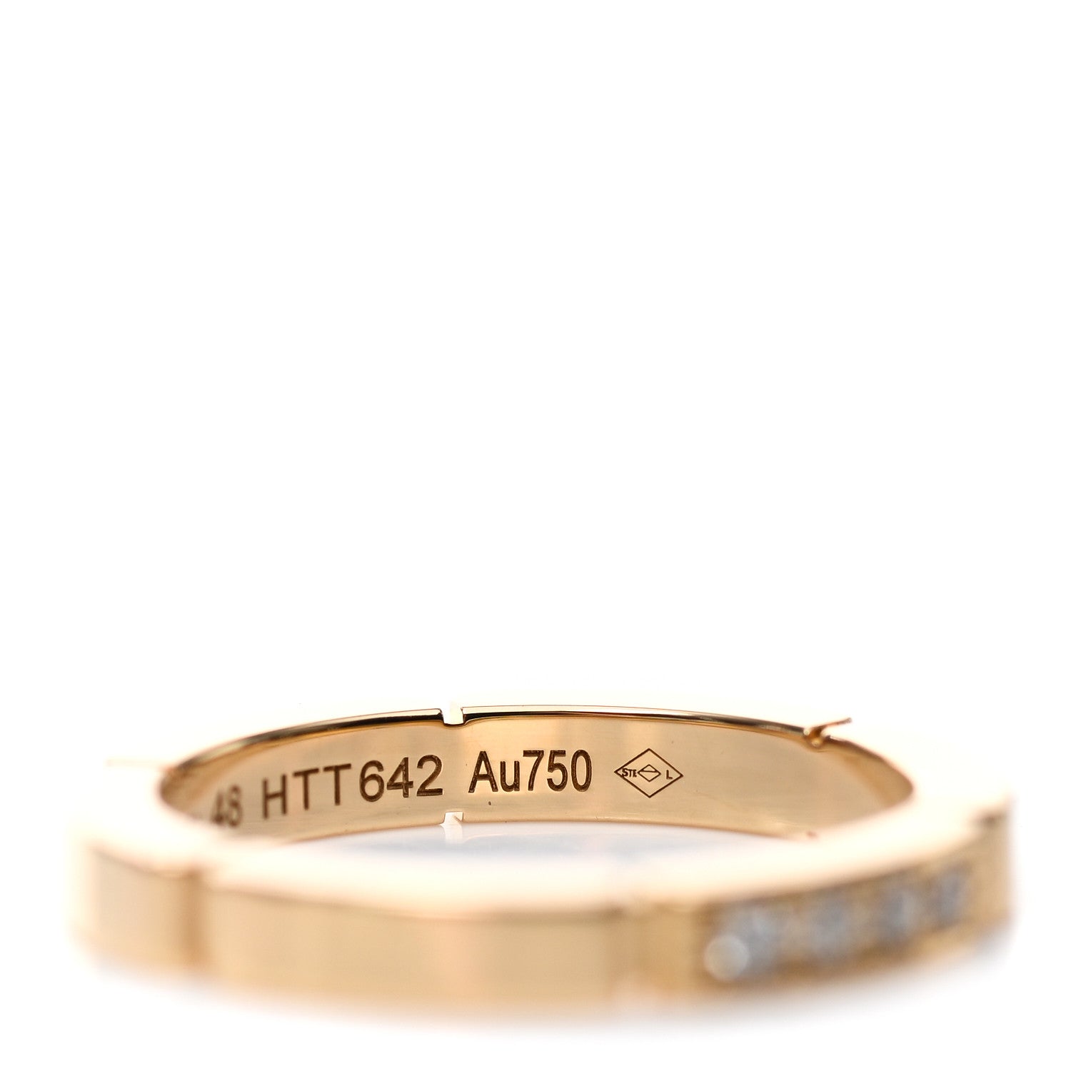 Cartier 18K Yellow Gold Diamond Maillon Panthere Wedding Band Ring 48 4.5 5 of 6