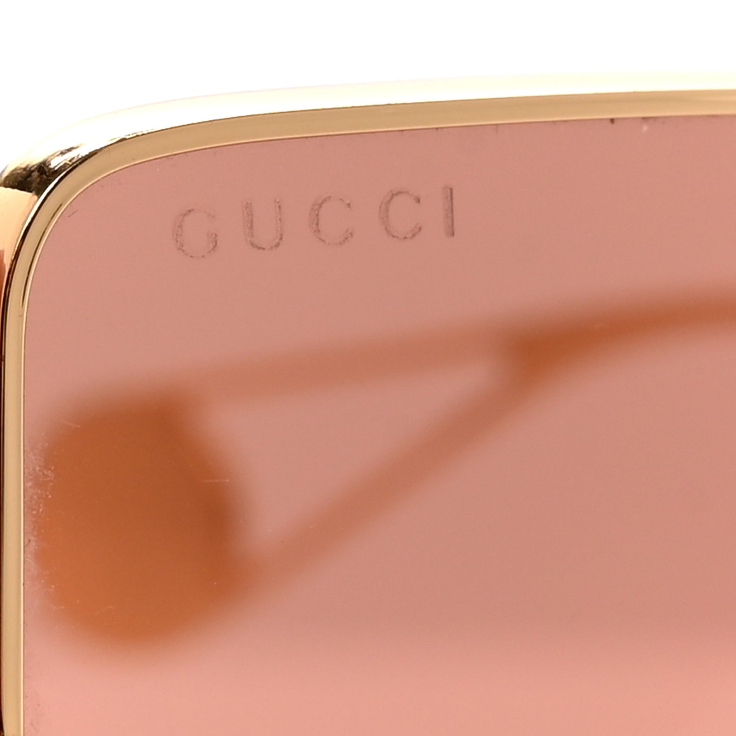 Metal Square Frame Sunglasses GG0436S Gold Pink