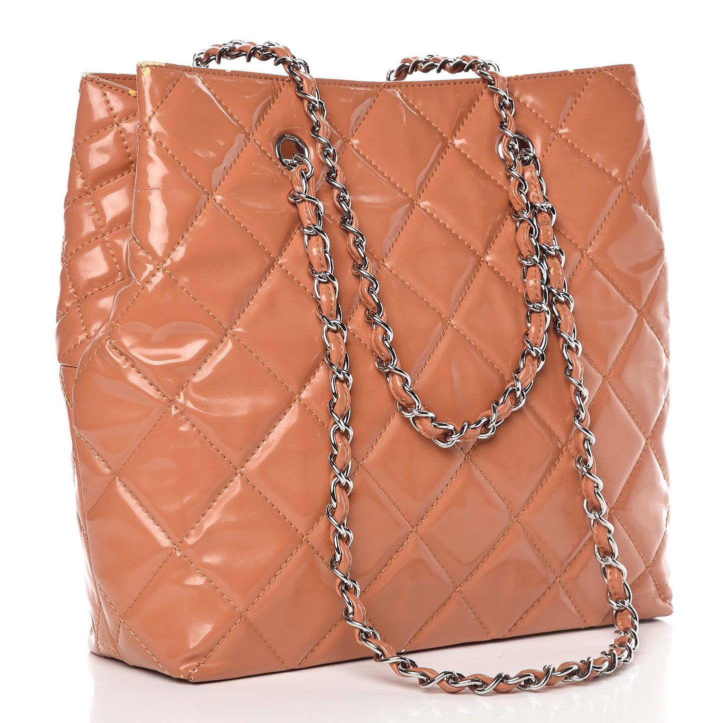 Vinyl Quilted In The Business North South Tote Orange
