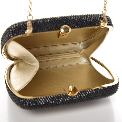 Judith Leiber Swarovski Crystal Aquarius Minaudiere Clutch Black 5 of 7