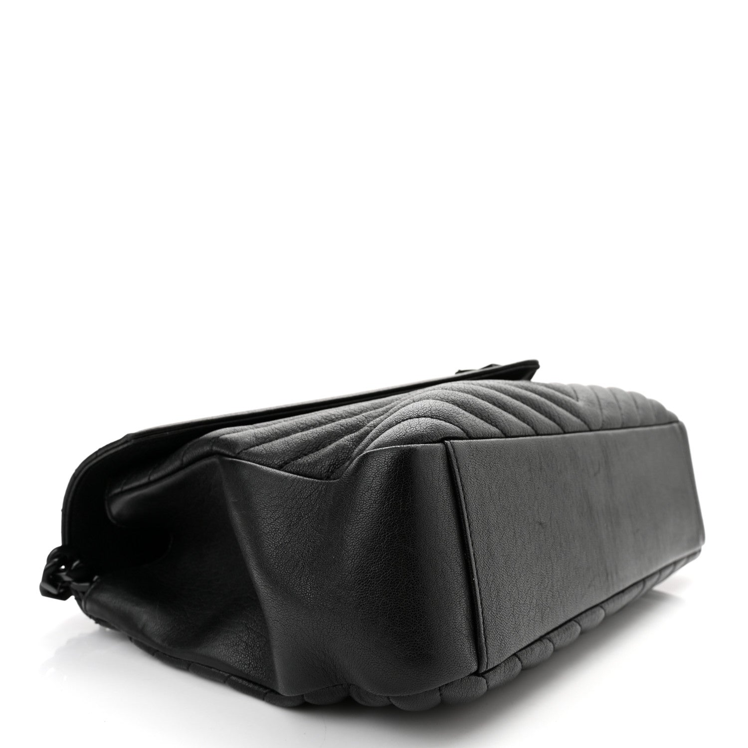 Saint Laurent Sheepskin Matelasse Chevron Monogram Monochrome Large College Satchel Black 4 of 11