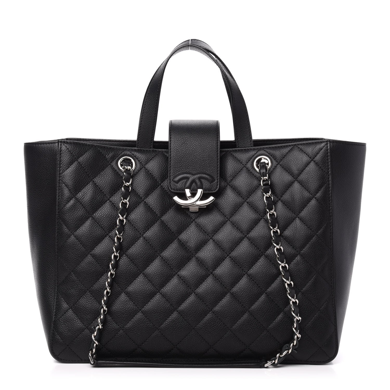 Chanel Caviar Quilted Large CC Box Shopping Tote Black 1 of 13