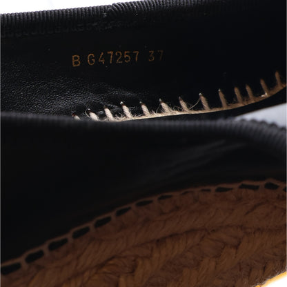 Chanel Lambskin Espadrille Mary Jane Wedges 37 Black 2 of 10