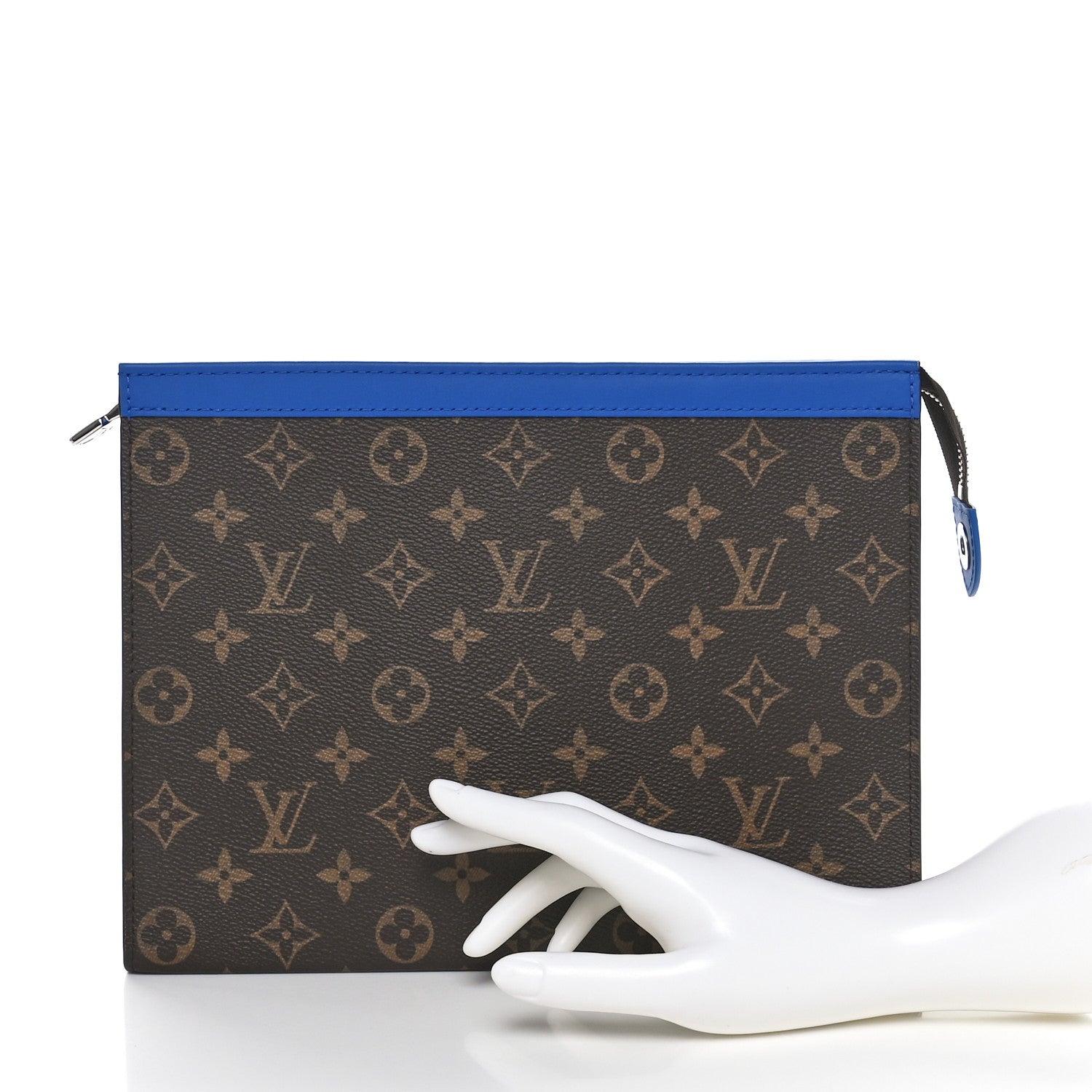 Louis Vuitton Monogram Macassar Pochette Voyage MM  Grand Blue 2 of 9