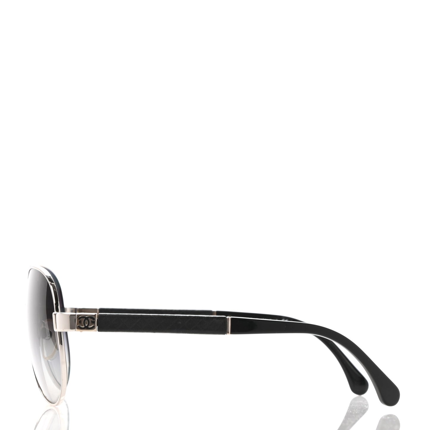 Lambskin Quilted CC Aviator Sunglasses 4195-Q Black