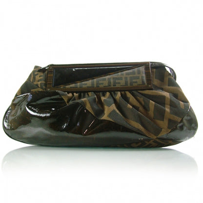 Fendi Zucca Spalmati Patent To You Convertible Clutch Tobacco 1 of 10