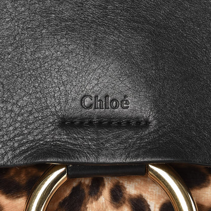 Chloe Calf Hair Leopard Print Medium Faye Shoulder Bag Abstract White 7 of 11
