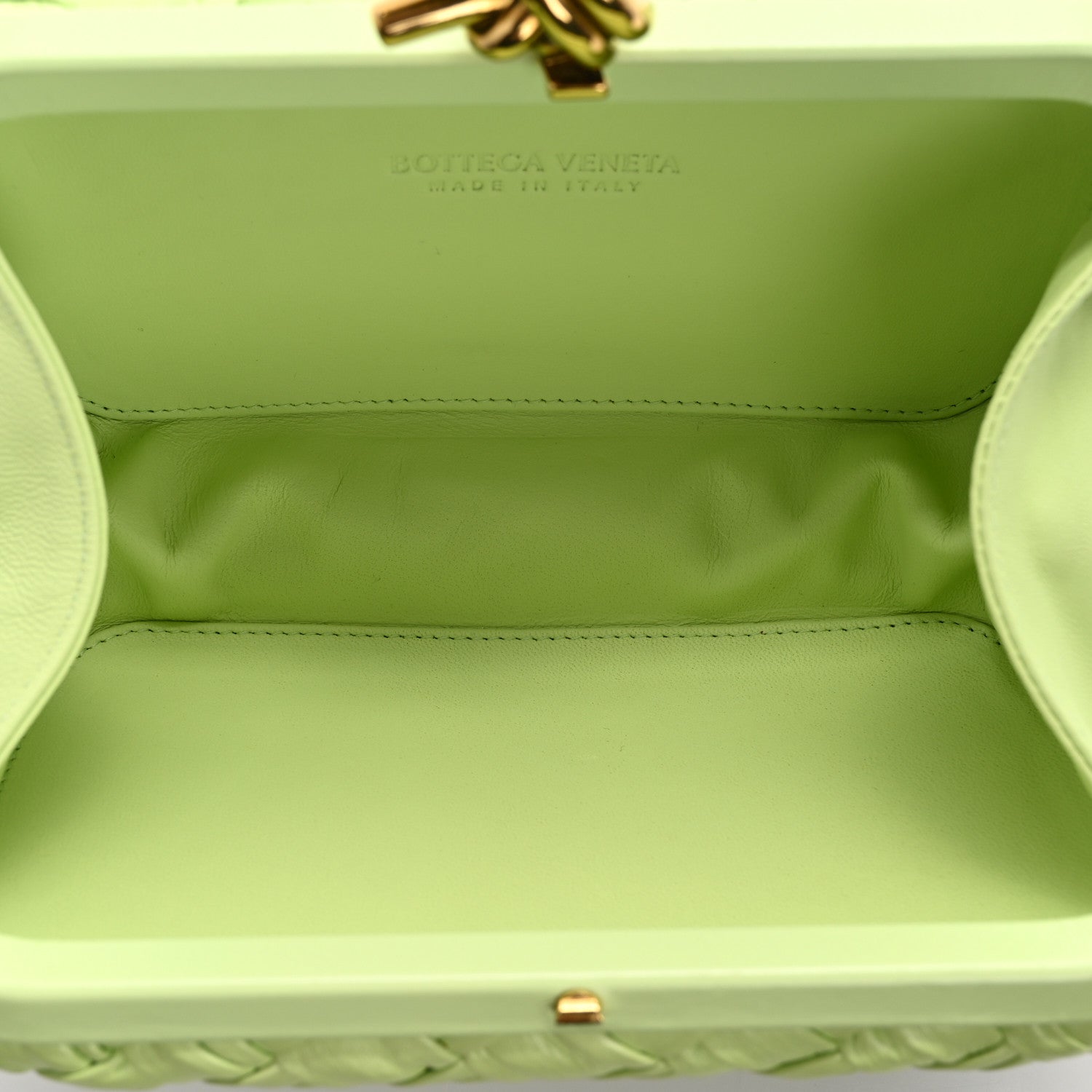Bottega Veneta Foulard Intrecciato Minaudiere Knot Clutch Fennel 5 of 6