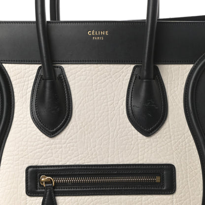 Celine Bullhide Calfskin Suede Mini Tri-Color Luggage White 7 of 19