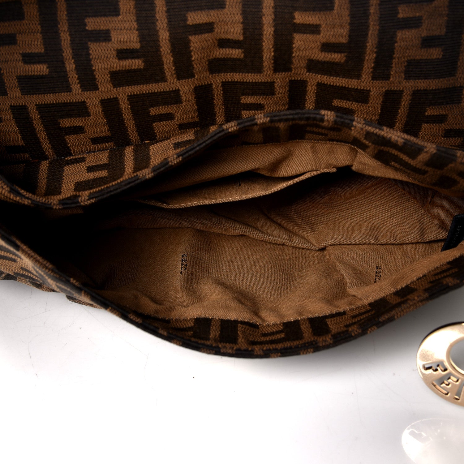 Fendi Zucca Small Chef Shoulder Bag Tobacco 4 of 4
