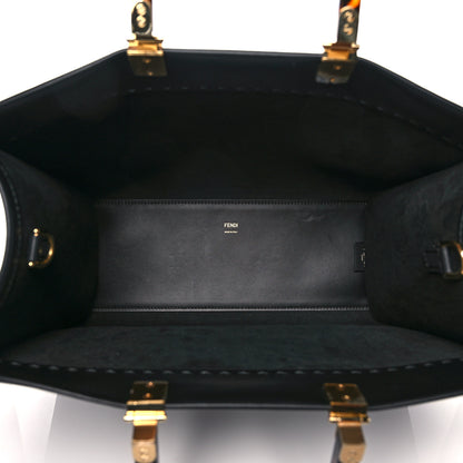 Fendi Vitello King Plexiglass Medium Fendi Sunshine Shopper Tote Black 5 of 12