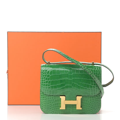 Hermes Shiny Alligator Constance 18 Cactus 21 of 21