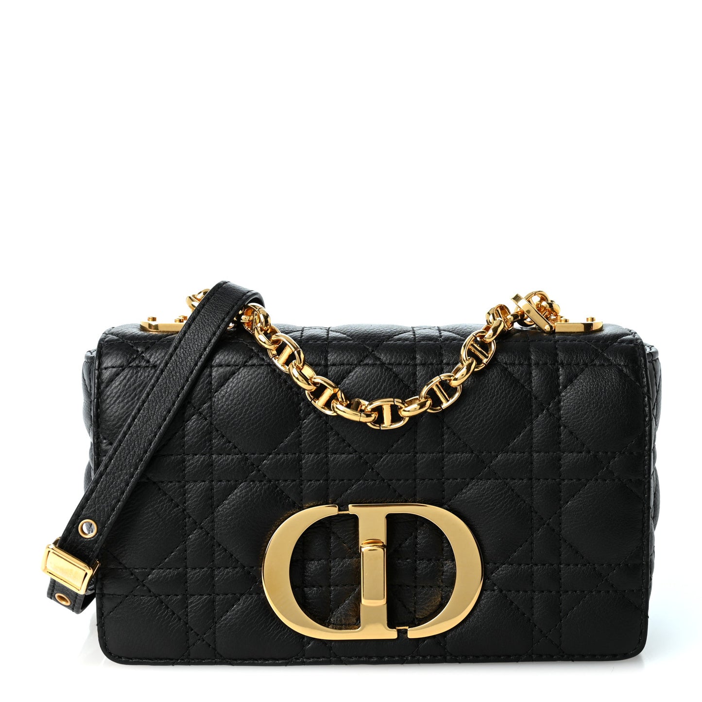 Calfskin Cannage Small Caro Bag Black