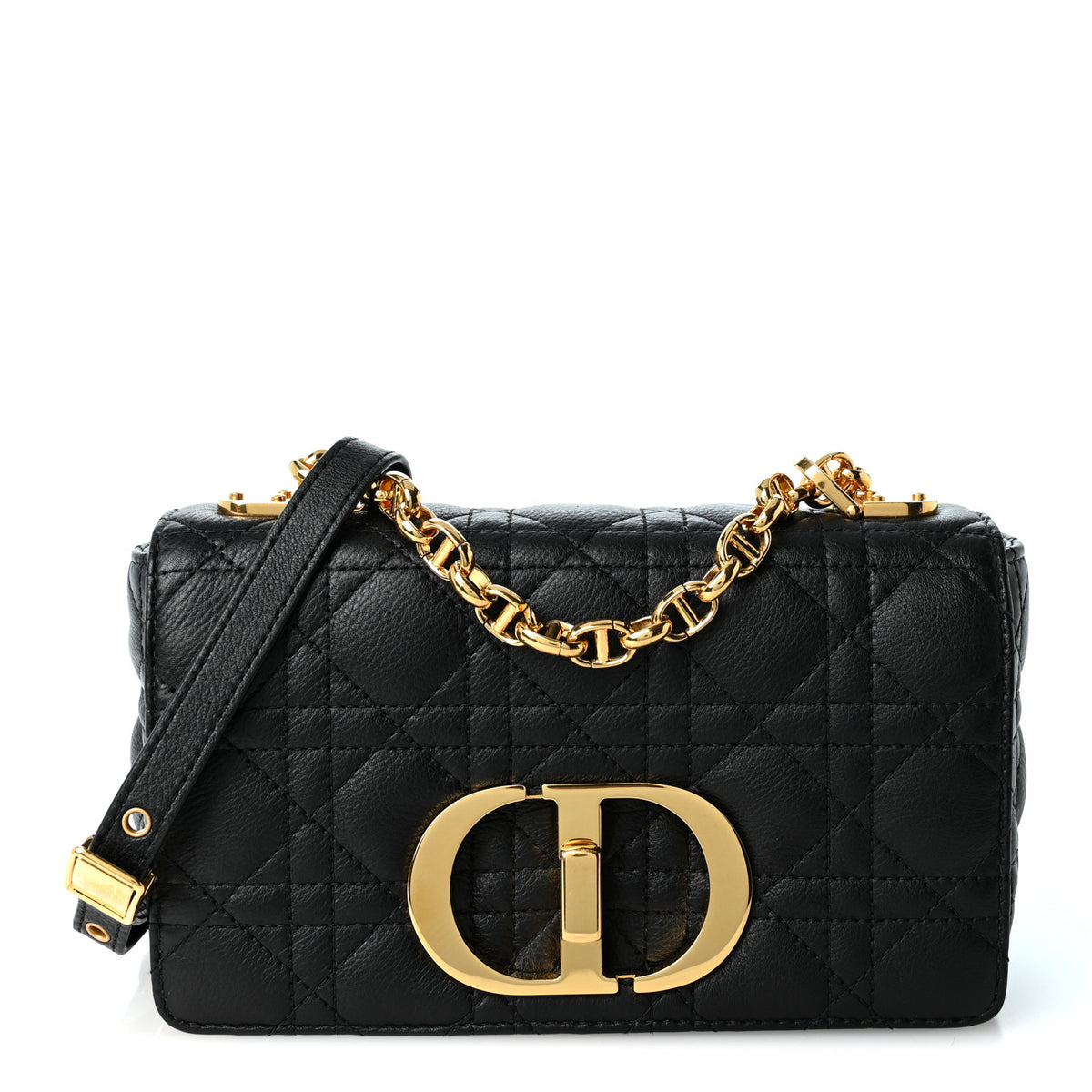 Christian Dior Calfskin Cannage Small Caro Bag Black 1 of 11