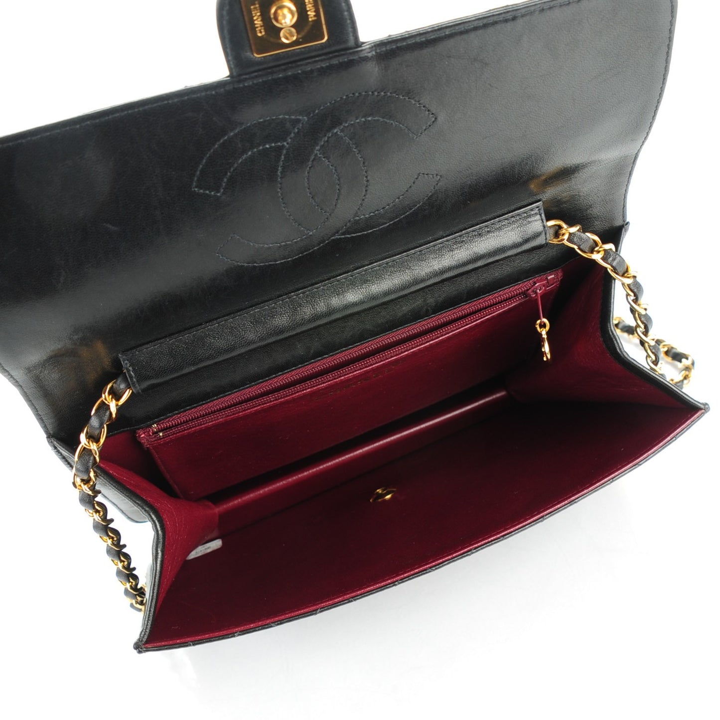 Lambskin Quilted Medium Single Flap Black