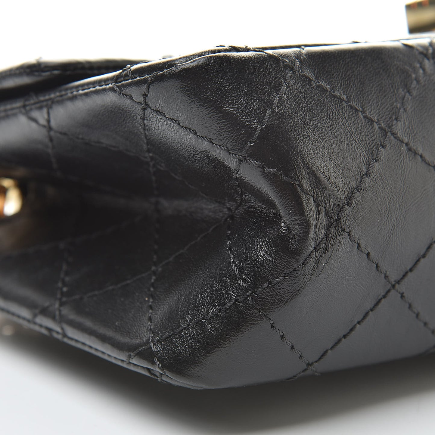 Aged Calfskin Quilted 2.55 Reissue Mini Flap Black