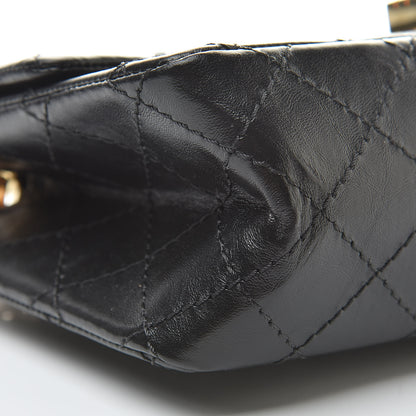 Chanel Aged Calfskin Quilted 2.55 Reissue Mini Flap Black 9 of 12