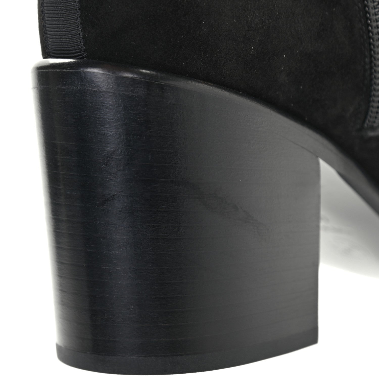 Chanel Suede Calfskin Grosgrain Cap Toe Chain Short Boots 40 Black 9 of 9