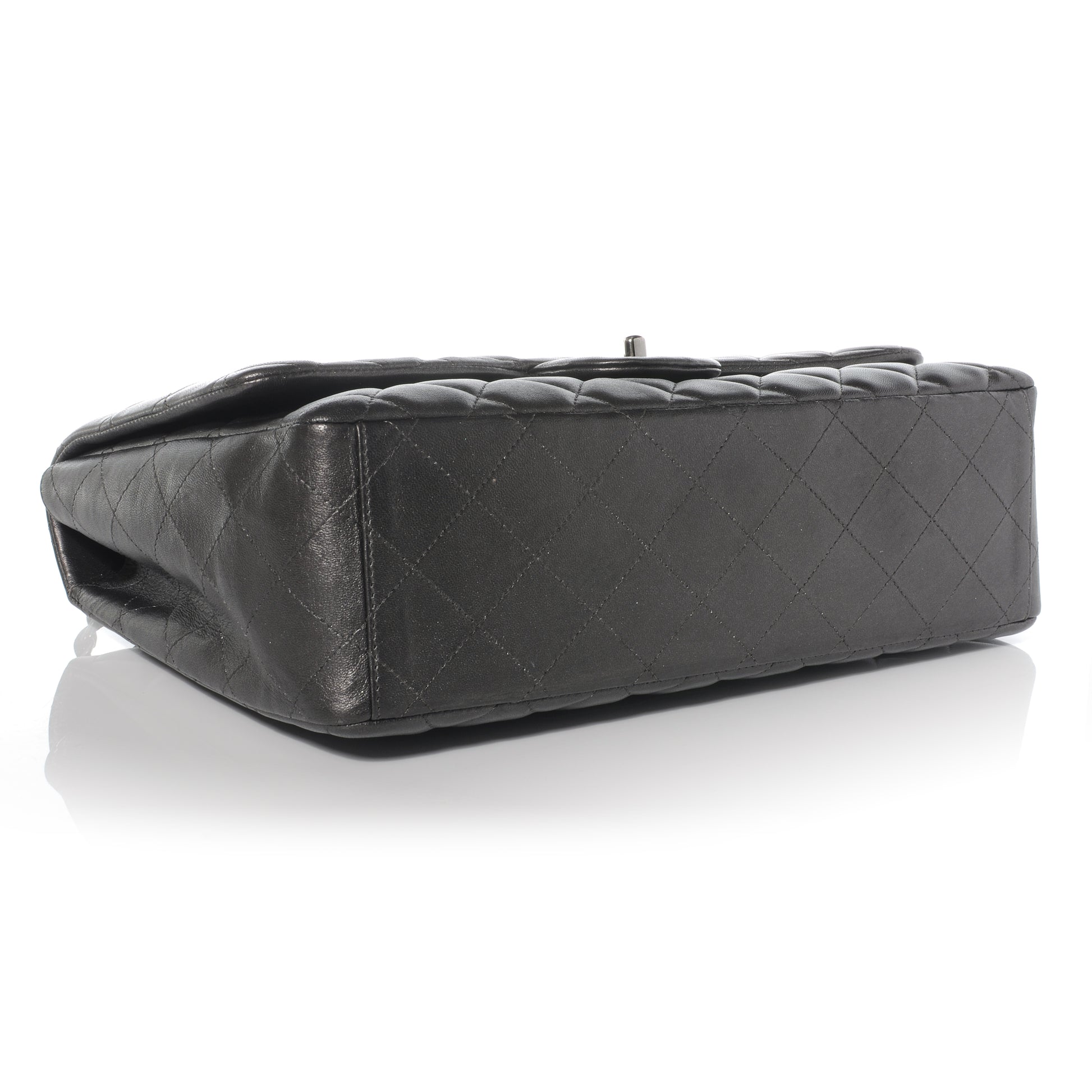 Chanel Lambskin Maxi Single Flap Dark Metallic Grey 4 of 10