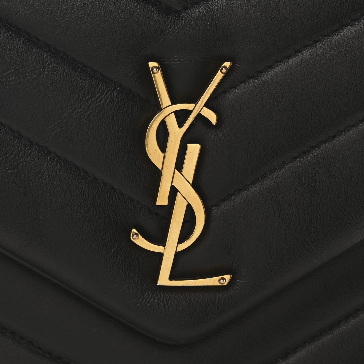 Calfskin Y Quilted Monogram Small Loulou Chain Satchel Black