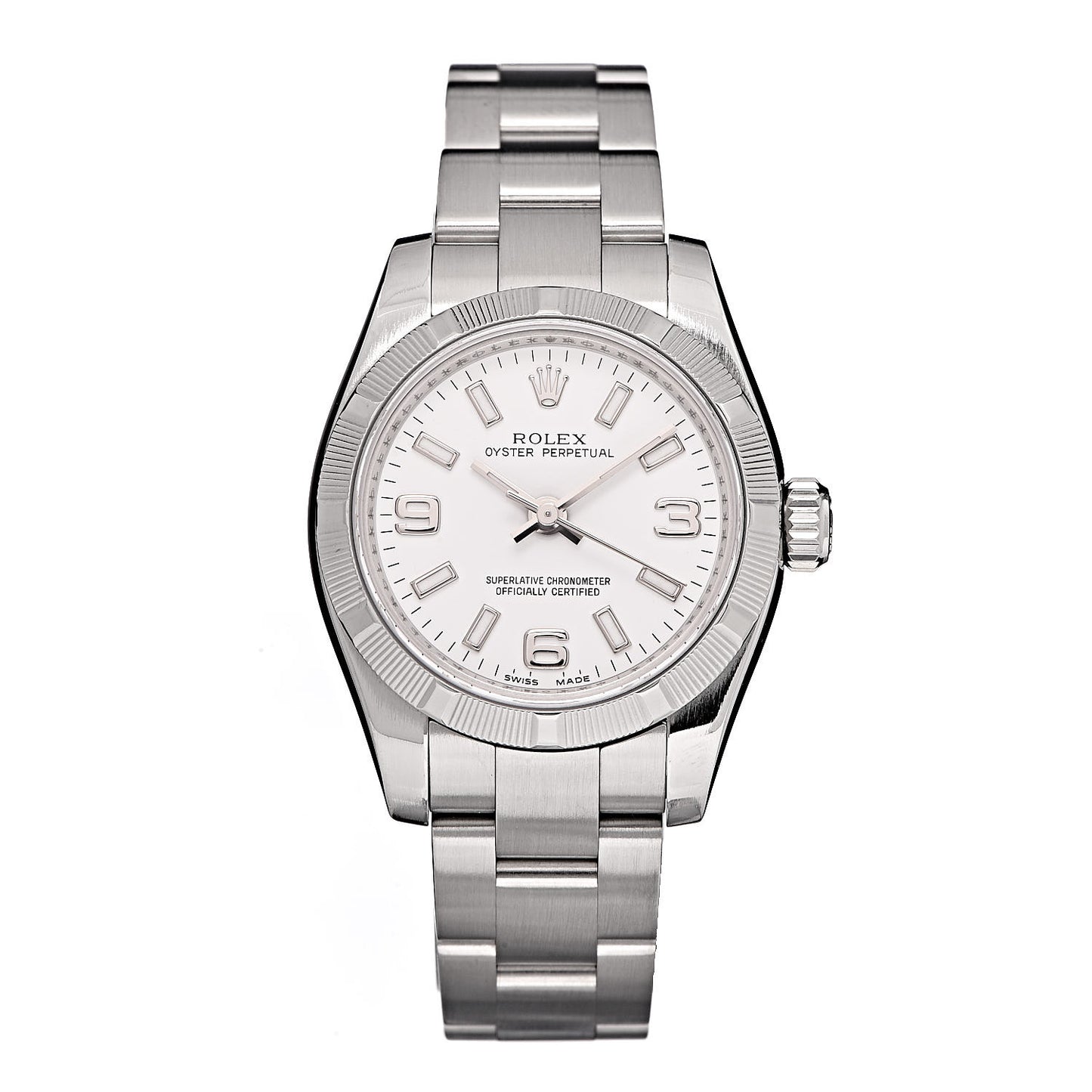 Stainless Steel 26mm Oyster Perpetual Watch White 176210