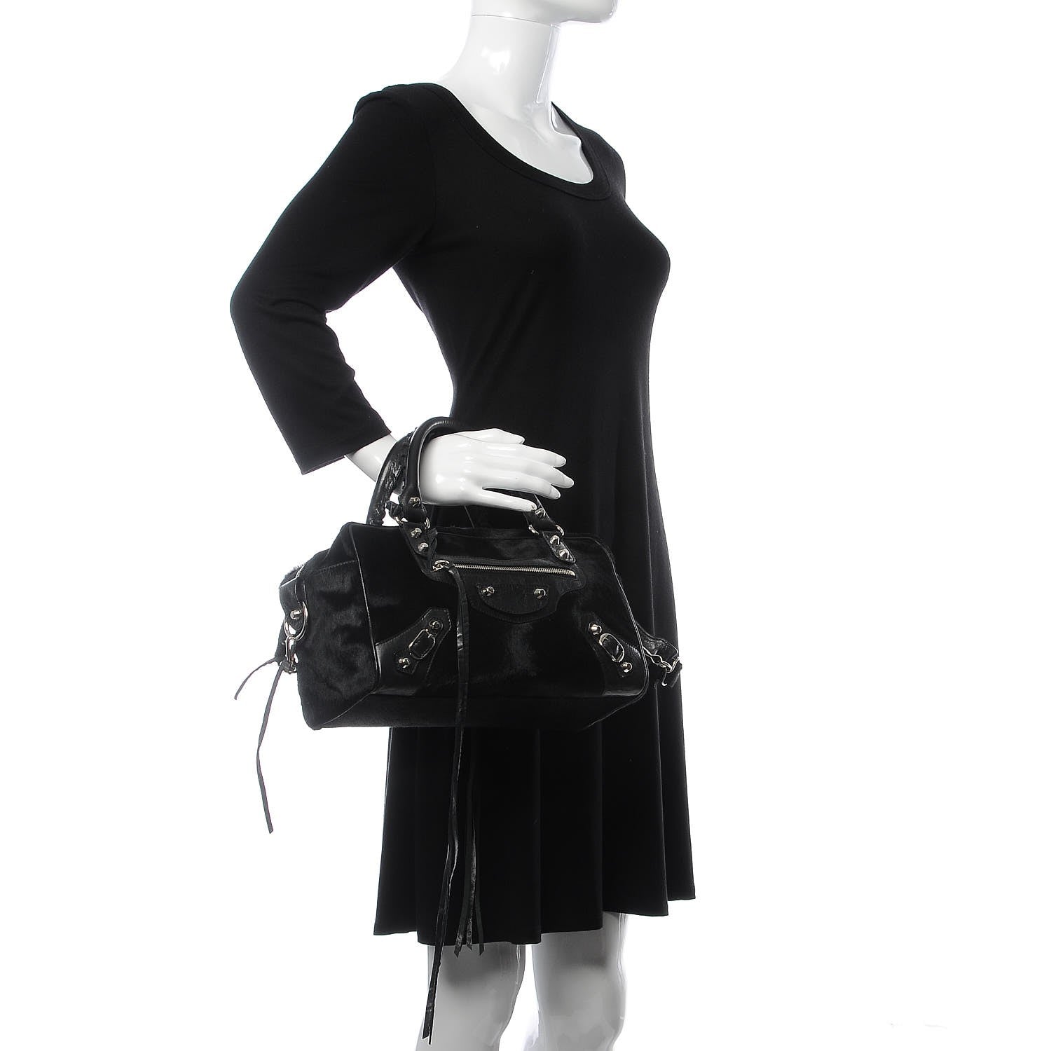 Balenciaga Chevre Pony Hair Classic Hardware Box Bag Black 2 of 12