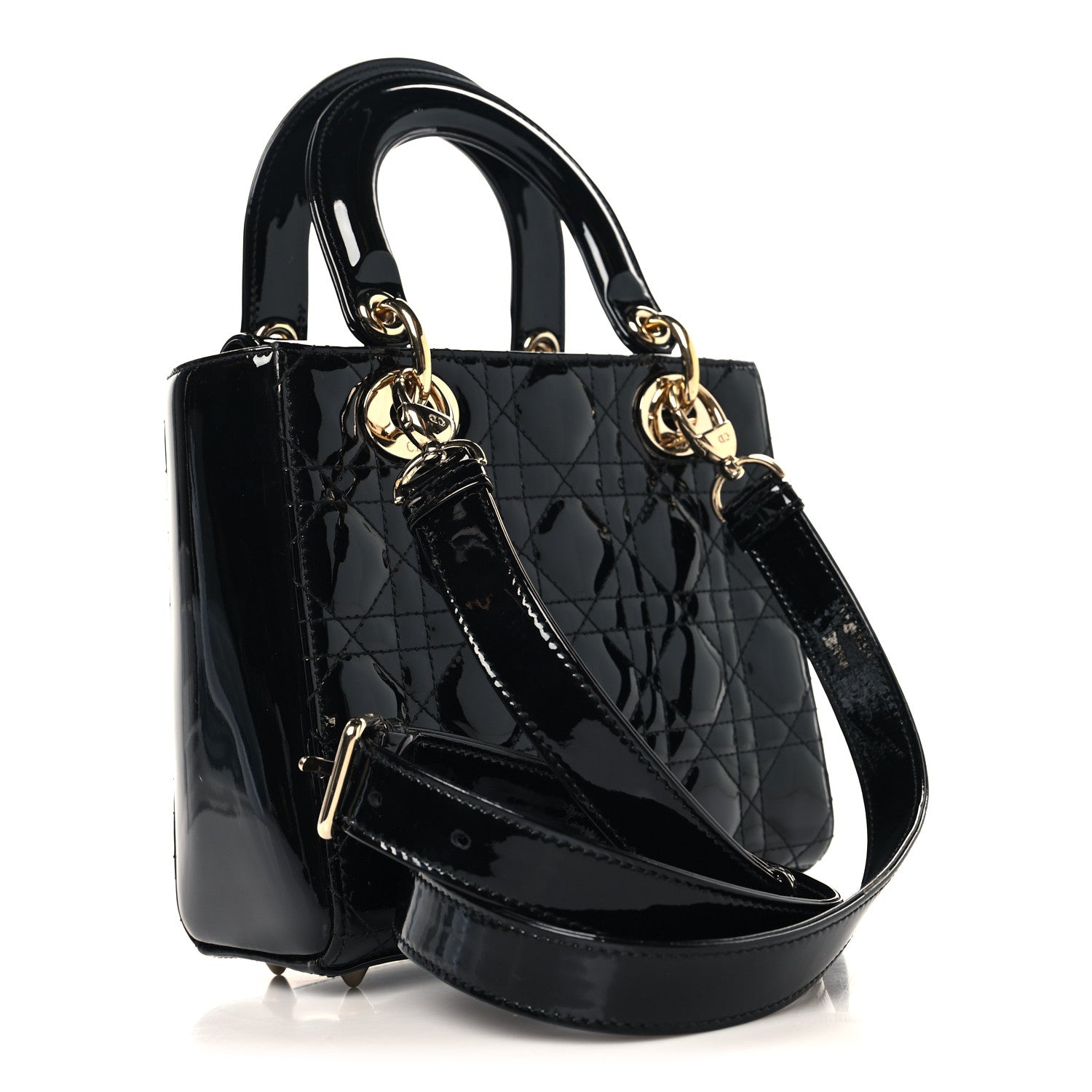 Christian Dior Patent Cannage Small Lady Dior Black 3 of 12