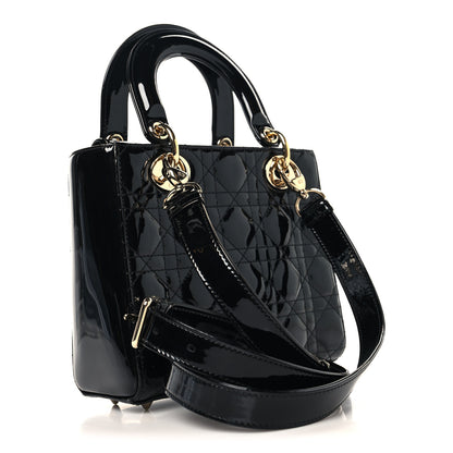 Christian Dior Patent Cannage Small Lady Dior Black 3 of 12