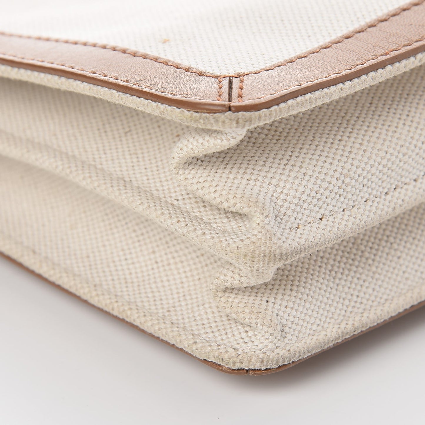 Cotton Canvas Pochette Crossbody Bag Tan