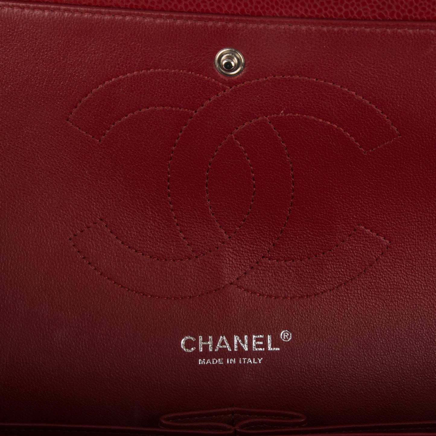 Caviar Quilted Jumbo Double Flap Red